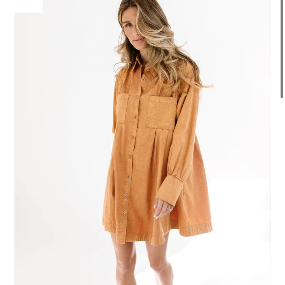 Rust button up dress - never worn